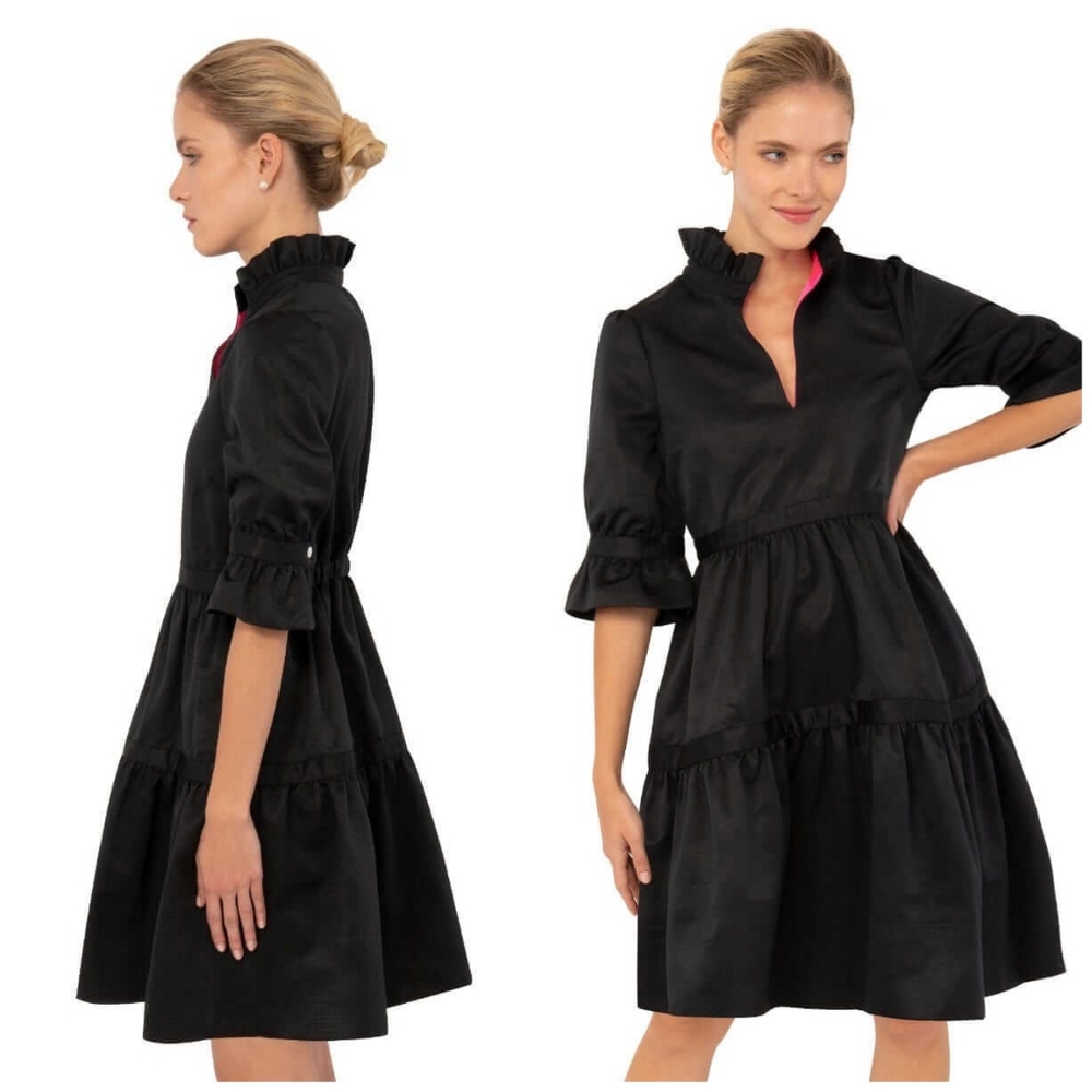 Gretchen Scott Designs Black Dress with Pink Accents